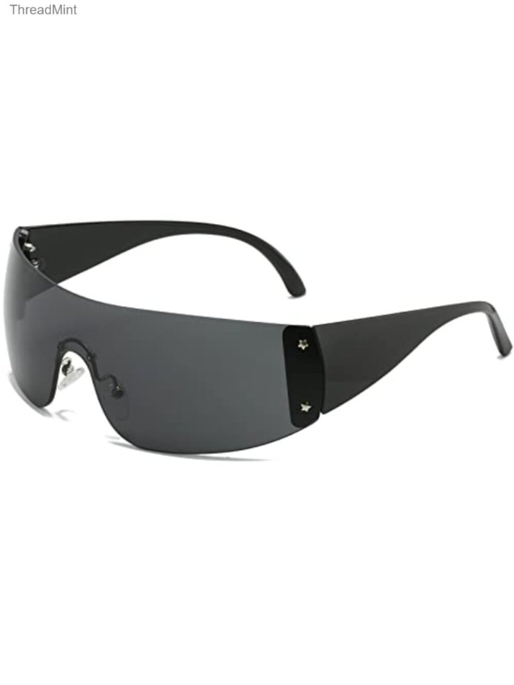 Oversized Y2K Rimless Wrap Around Shield Sunglasses UV400